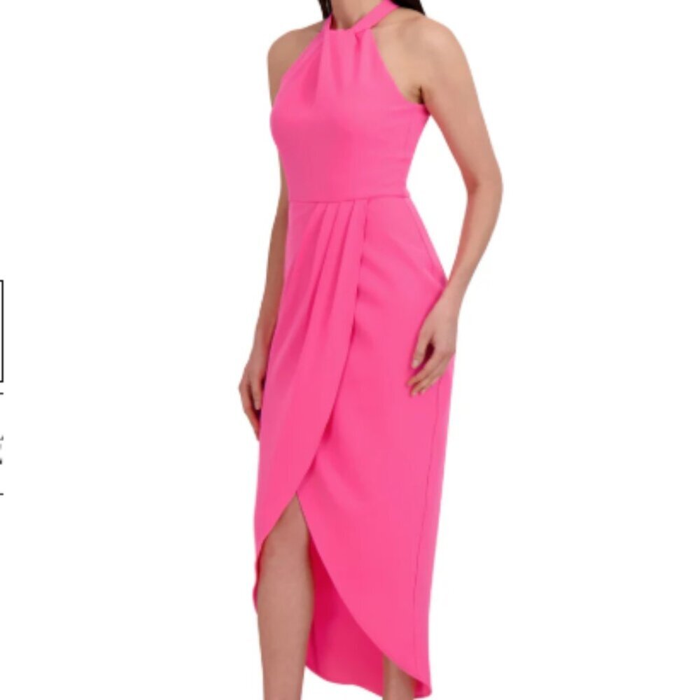 julia jordan Hot Pink Halter Midi Dress